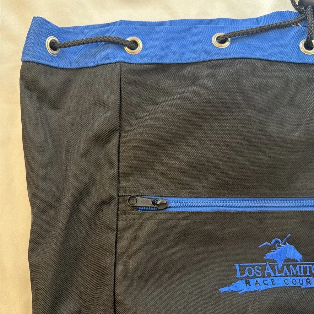 Los Alamitos Horse Race Track Tote Blue And Black Bag Vintage 1990s